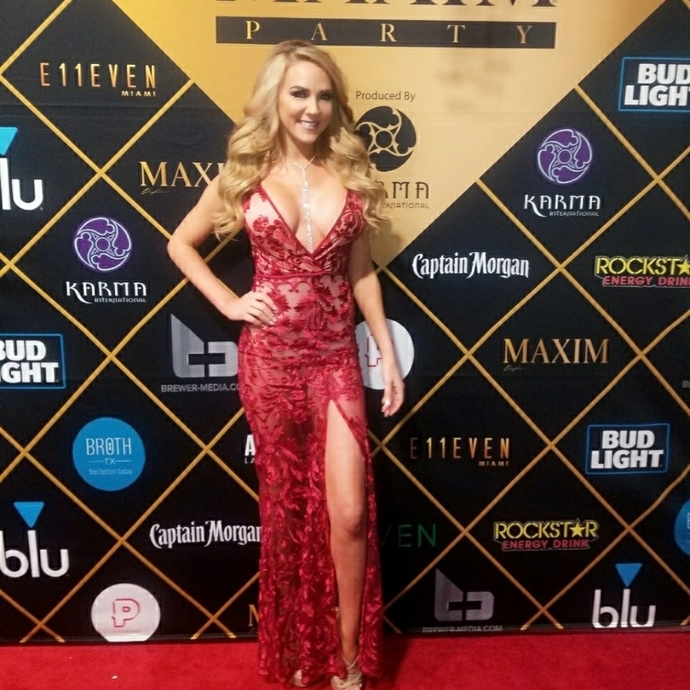 Long red see-through dress/gown